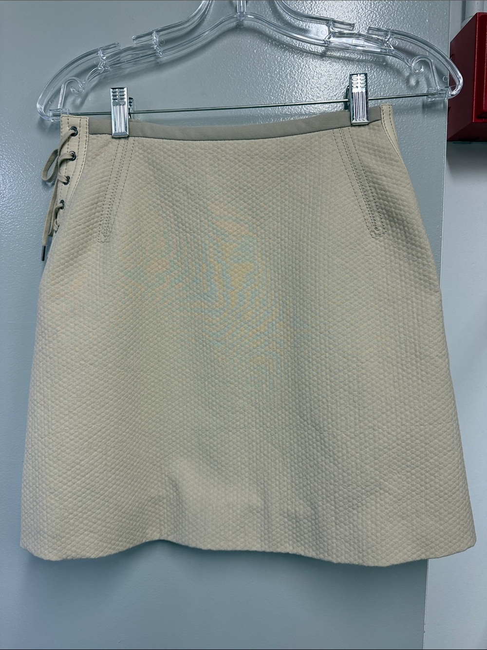 Chloe Women's Cream Textured A-Line Skirt